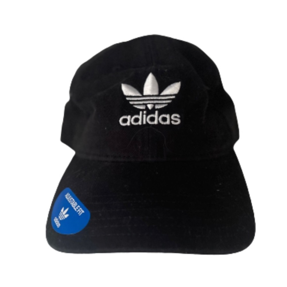 New Black Adidas w White Logo Adjustable Cap